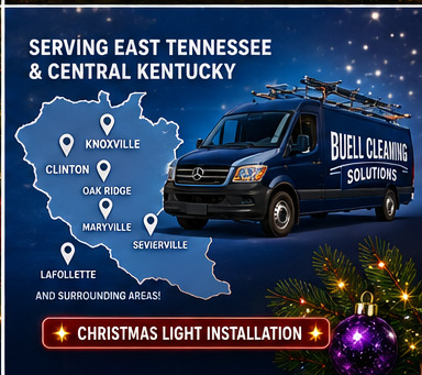 Map of the Buell Cleaning Solutions service area across East Tennessee